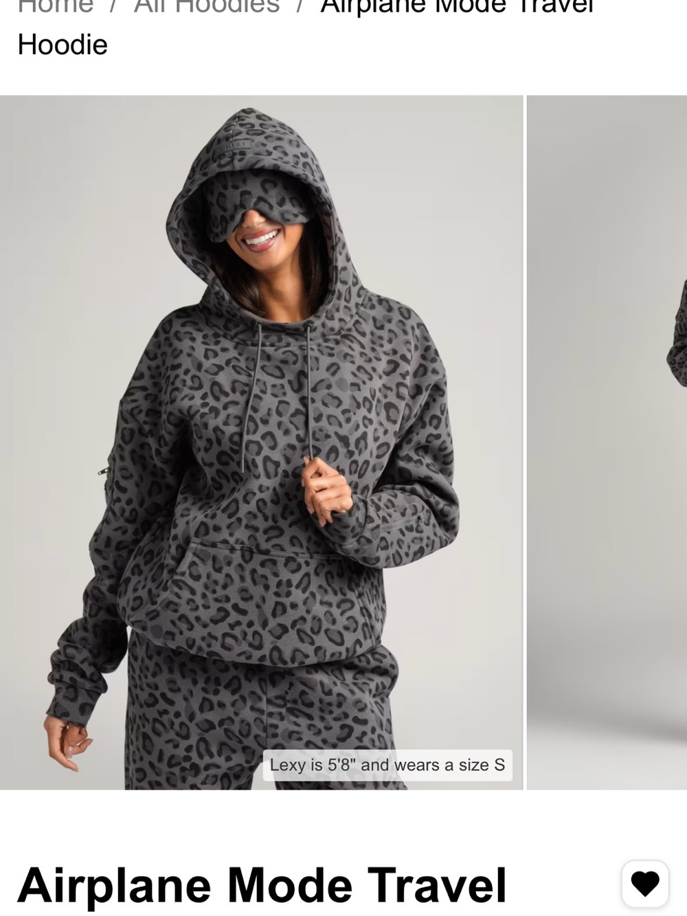 Airplane Mode Travel Hooded Sweatshirt - Gray Leopard